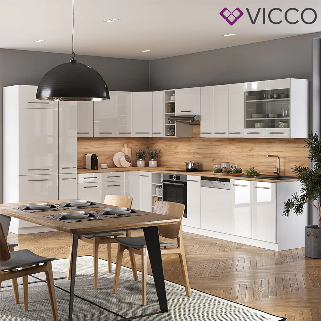 Vicco Eckküchenzeile Fame-Line Weiß Hochglanz 257 X 347 Cm Holzwerkstoff 4 Vicco Eckküchenzeile Fame-Line Weiß Hochglanz 257 X 347 Cm Holzwerkstoff – Bild 4