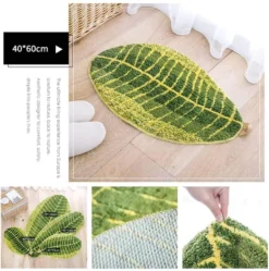 Green Leaf Soft Non-Slip Bath Mat Bath Mat Shower Mat Floor Mat Carpet For Bathroom Kitchen Living Room Bedroom, Green, 40x60 Cm -Vidaxlko Verkaufe 6fbf911237466a3b280b9641b6dd626f