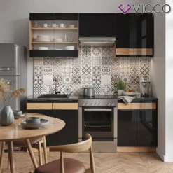 Vicco Küchenzeile Fame-Line Goldkraft Schwarz Druck 200 Cm Holzwerkstoff -Vidaxlko Verkaufe 6fe4e7108a735b87d3c12ffde854f7f5