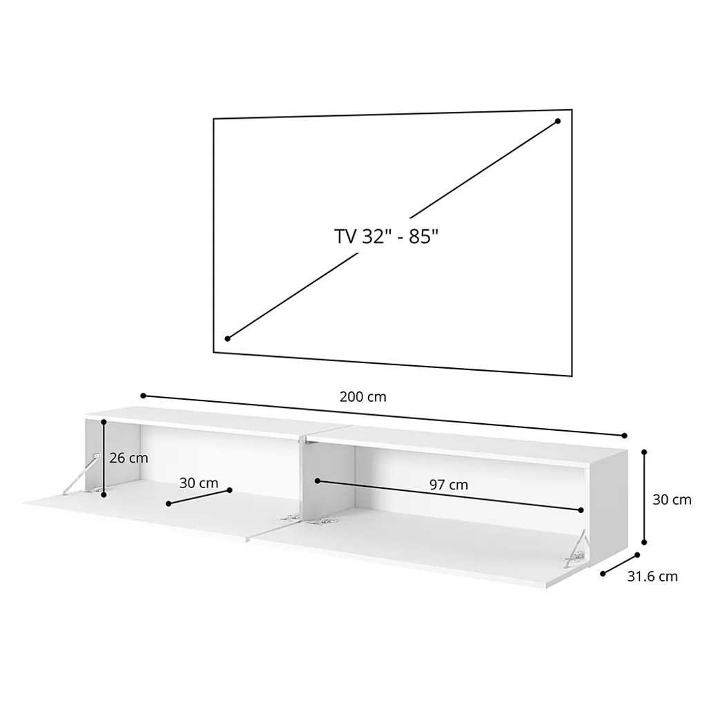 Selsey BISIRA - TV-Möbel 200 Cm Beige Mit Goldeinsatz 5 Selsey BISIRA - TV-Möbel 200 Cm Beige Mit Goldeinsatz – Bild 5