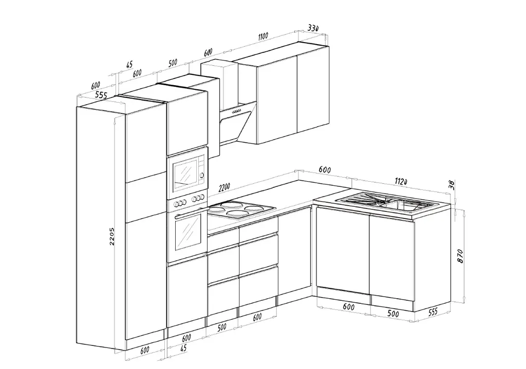 Winkelküche Küchenzeile Küche L-Form Küche Grifflos Weiß 345x172 Cm Respekta 10 Winkelküche Küchenzeile Küche L-Form Küche Grifflos Weiß 345x172 Cm Respekta – Bild 10