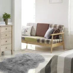 Navaris Schaffell Kunstfell Fell Imitat - 60x90cm Teppich Weich Kuscheldecke - Faux Lammfell Vegan - Sofa Vorleger Matte Dekofell Pflegeleicht In Grau -Vidaxlko Verkaufe 70dab4e0f0a6f2f0d3cc16f3d1e6fc3f