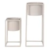 House Nordic 2-tlg. Blumentopf-Set Lena Grau-Beige