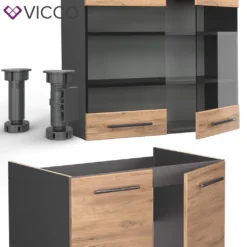 Vicco Küchenzeile Fame-Line Anthrazit Goldkraft 235 Cm Holzwerkstoff -Vidaxlko Verkaufe 717c0552dc3e9f8a40aa5a5de6193bda