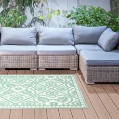 Esschert Design Outdoor-Teppich 182x122 Cm Fliesendesign Grün Und Weiß -Vidaxlko Verkaufe 7244ccaaf67c659799b6ff1cba205022