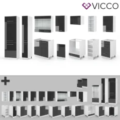 Vicco Küchenzeile Fame-Line Weiß Anthrazit Hochglanz 355 Cm Holzwerkstoff -Vidaxlko Verkaufe 7314379fafdd9adf56e30c88531e645e