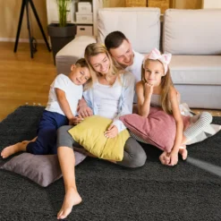 Teppich Wohnzimmer Kinderzimmer Hochflor Shaggy Modern Mit Fransen, Farbe:Anthrazit, Größe:160 X 230 Cm -Vidaxlko Verkaufe 73d972e3098d52d2353017e0b728f747