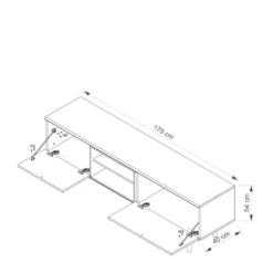 GRAINGOLD TV-Schrank 175cm Panama - TV-Lowboard Auf Beinen, RTV-Tisch, Mediaschrank - Grau / Braun -Vidaxlko Verkaufe 7405623a6905f2431f1321c5f2e8a320