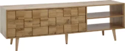WOHNLING Lowboard Holz Eiche-Dekor 160x51x40 Cm TV-Kommode Mit Zwei Türen | Design TV-Schrank Hoch | Fernsehtisch Fernsehschrank Modern | Fernsehkommode Wohnzimmer -Vidaxlko Verkaufe 7469ca8173faf1b0b61a8cf16757b10e