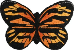 Charmante Landhaus Türmatte; Kokos Matte, Fussmatte BUTTERFLY Schmetterling