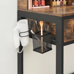 VASAGLE Schminktisch, Frisiertisch Mit 3-teiligem Klappspiegel Kosmetiktisch Mit Gepolstertem Hocker, 3 Schubladen Vintagebraun-schwarz RVT004B01 -Vidaxlko Verkaufe 75560fc7c2c47919c56ecdc8050c736e