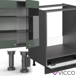 Vicco Küchenzeile Fame-Line Anthrazit Grün-Gold Landhaus 355 Cm Holzwerkstoff -Vidaxlko Verkaufe 75cc74012b5f5046c27179316af1732a