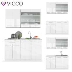 Vicco Küchenzeile Fame-Line Weiß Hochglanz 140 Cm Holzwerkstoff 15 Vicco Küchenzeile Fame-Line Weiß Hochglanz 140 Cm Holzwerkstoff -Vidaxlko Verkaufe 76cf3f6eb8e337f2cb8ac054103a378f