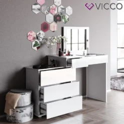 Vicco Schminktisch Frisiertisch Frisierkommode Lotos Weiß Mit Spiegel Ablagen -Vidaxlko Verkaufe 770e1214b32117c440fd6b502aa253d3
