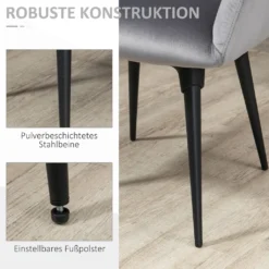 HOMCOM Esszimmerstuhl, Loungesessel Mit Armlehne, Akzentsessel Mit Samt-Optik, Max. 120 Kg Belastbar, Für Wohnzimmer, Schlafzimmer, Dunkelgrau 13 HOMCOM Esszimmerstuhl, Loungesessel Mit Armlehne, Akzentsessel Mit Samt-Optik, Max. 120 Kg Belastbar, Für Wohnzimmer, Schlafzimmer, Dunkelgrau -Vidaxlko Verkaufe 773ebb1e9c3eddf2f7371f606ad3f8b8