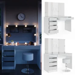 Vicco Schminktisch – Stilvoller Frisiertisch Mit Spiegel Und Schubladen – 120 X 55 Cm, Weiß