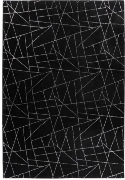 Kayoom - Hochflor Teppich Bijou 125 Schwarz / Silber Grösse: 120cm X 170cm