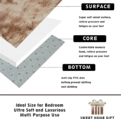 Teppich Wohnzimmer, Weicher Samt Hochflor Wohnzimmerteppich Teppiche Antirutschunterlage Teppiche Für Wohnzimmer Schlafzimmer Matten,160x200cm,Beige -Vidaxlko Verkaufe 7d4fc505c4ae9fa2ebdc3539a755b13f