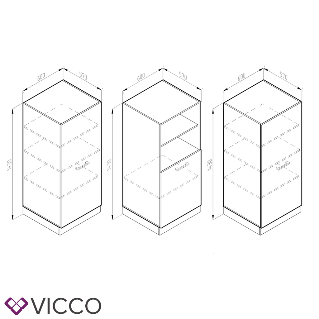 Vicco Küchenblock R-Line Weiß Hochglanz 180 X 143 X 57 Cm Holzwerkstoff 3 Vicco Küchenblock R-Line Weiß Hochglanz 180 X 143 X 57 Cm Holzwerkstoff – Bild 3