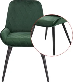 EUGAD 2er Set Esszimmerstühle Mit Armlehne Samt Küchenstühle Polsterstuhl Esszimmerstuhl Mit Metallbeine Belastbar Bis 100kg, Dunkelgrün -Vidaxlko Verkaufe 7fc43311deda49516f6c708f9de8372a