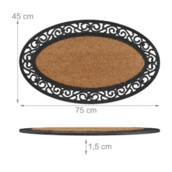 Relaxdays Ovale Fußmatte Gummi & Kokos -Vidaxlko Verkaufe 80626868b086ba110ef552a29c68fdd6