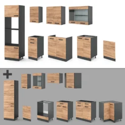 Vicco Küchenzeile R-Line Anthrazit Goldkraft 300 Cm Holzwerkstoff -Vidaxlko Verkaufe 80ef78692ae50600195a6c1af2c9f920