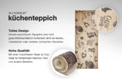 Wunderlin Läufer Flur Teppich Küche Collection Waschbarer Modernes Design, Wertvoll Verwenden Für Teppichlaeufer, Rutschfest Und Küchenläufer | Nützlich Küchenteppich Waschbar Size: 60 X 200 Cm Color: Coffee_Time -Vidaxlko Verkaufe 80f2a39a2f0a98c06ca6671d336917ec