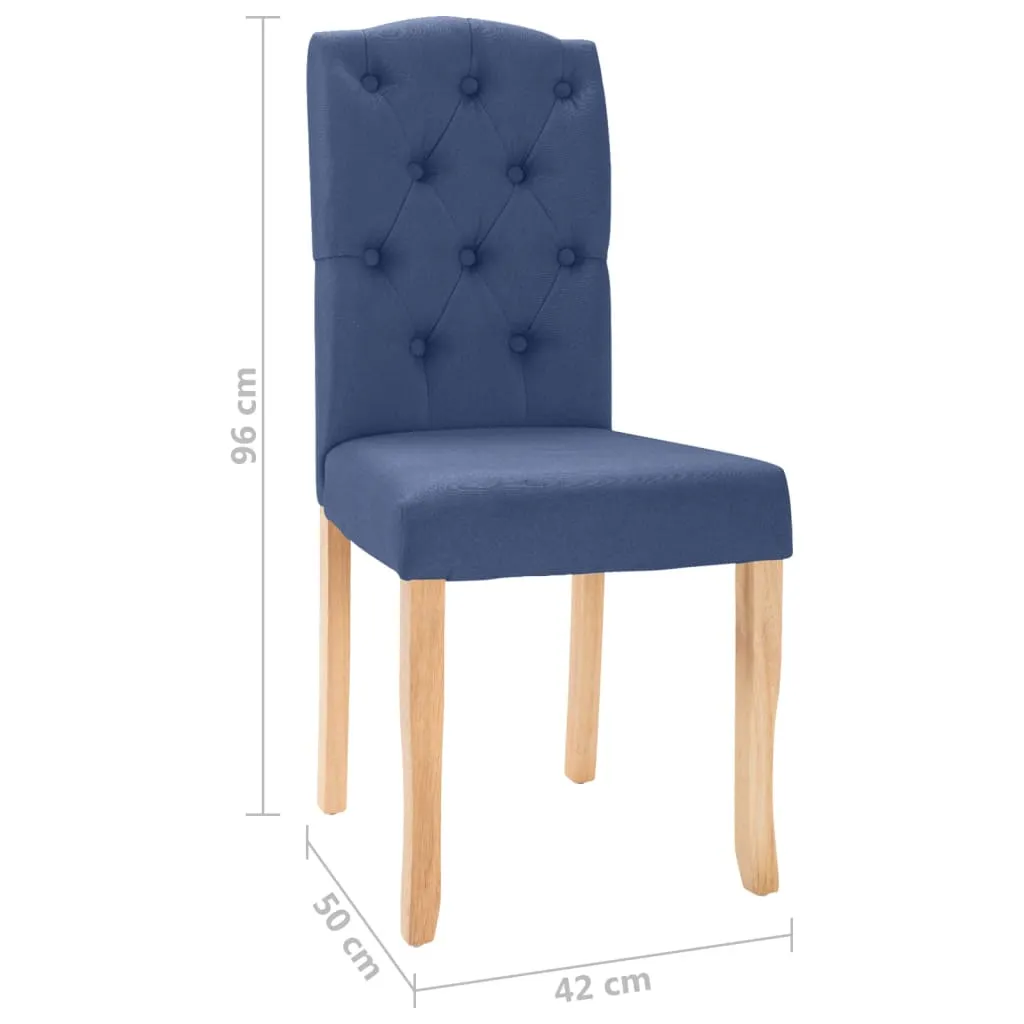 VidaXL Esszimmerstühle 4 Stk. Blau Stoff 9 VidaXL Esszimmerstühle 4 Stk. Blau Stoff – Bild 9