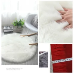 Runde Flauschige Teppich Flauschige Langflor Shaggy Teppich Hochflor Läufer Wohnzimmer (Schwarz) -Vidaxlko Verkaufe 81b96135acf5831dc9de7ddb121b9d29