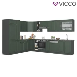 Vicco Eckküchenzeile Fame-Line Anthrazit Grün-Gold Landhaus 257 X 347 Cm Holzwerkstoff -Vidaxlko Verkaufe 81cbded1b79baa0bd19a003ecc7a831e