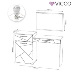 Vicco Schminktisch Frisiertisch Frisierkommode Little Irma Weiß Spiegel LED -Vidaxlko Verkaufe 837594aa2935e527211ca398ddf562d1