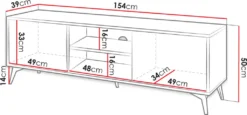Mirjan24 TV-Lowboard Diamond RTV154, Stilvoll Schrank, Loft TV-Schrank, Wohnzimmer Kollektion (Farbe: Schwarz / Evoke Eiche) 9 Mirjan24 TV-Lowboard Diamond RTV154, Stilvoll Schrank, Loft TV-Schrank, Wohnzimmer Kollektion (Farbe: Schwarz / Evoke Eiche) -Vidaxlko Verkaufe 852a5ba176fff0512c42a733d30c8b32