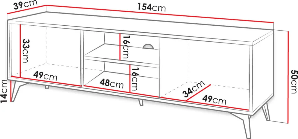 Mirjan24 TV-Lowboard Diamond RTV154, Stilvoll Schrank, Loft TV-Schrank, Wohnzimmer Kollektion (Farbe: Schwarz / Evoke Eiche) 5 Mirjan24 TV-Lowboard Diamond RTV154, Stilvoll Schrank, Loft TV-Schrank, Wohnzimmer Kollektion (Farbe: Schwarz / Evoke Eiche) – Bild 5