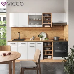 Vicco Küchenzeile R-Line Goldkraft Weiß Hochglanz 240 Cm Holzwerkstoff -Vidaxlko Verkaufe 854b3f0b5091d521e07f616b03c96f8e