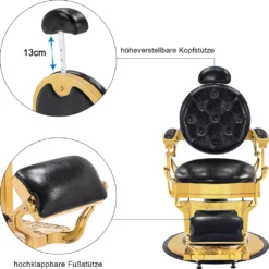 Barberpub Friseurstuhl Hydraulische Friseursessel 2933 GD, Mit Retro/ Vintage Stil, 360° Drehbar, Kunstleder, Goldrahmen , 109 × 68 × 113 Cm (Schwarz-Gold) 12 Barberpub Friseurstuhl Hydraulische Friseursessel 2933 GD, Mit Retro/ Vintage Stil, 360° Drehbar, Kunstleder, Goldrahmen , 109 × 68 × 113 Cm (Schwarz-Gold) -Vidaxlko Verkaufe 8575a8022e4c2fad965042aeca2f7d8c