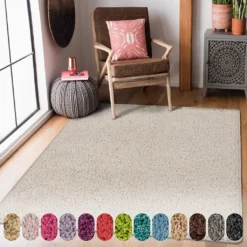 Shaggy-Teppich Auf Maß Barcelona Creme 171 Breite: 80 Cm, Länge: 200 Cm