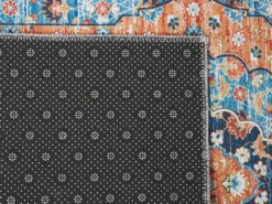 Teppich Läufer Blau U. Orange Polyester 80x300 Cm Orientalisches Muster Vintage Boho Kurzflor Für Wohnzimmer Schlafzimmer Flur -Vidaxlko Verkaufe 8785103ded6f3e5659dac0fa61cbcc7f