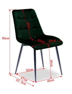 Inter-Furn 4er-Set Esszimmerstühle Triest Samt Dunkelgrün/Metall Schwarz 49 X 86 X 60 Cm -Vidaxlko Verkaufe 87c84216712e3b92ca54a1041dad44d1