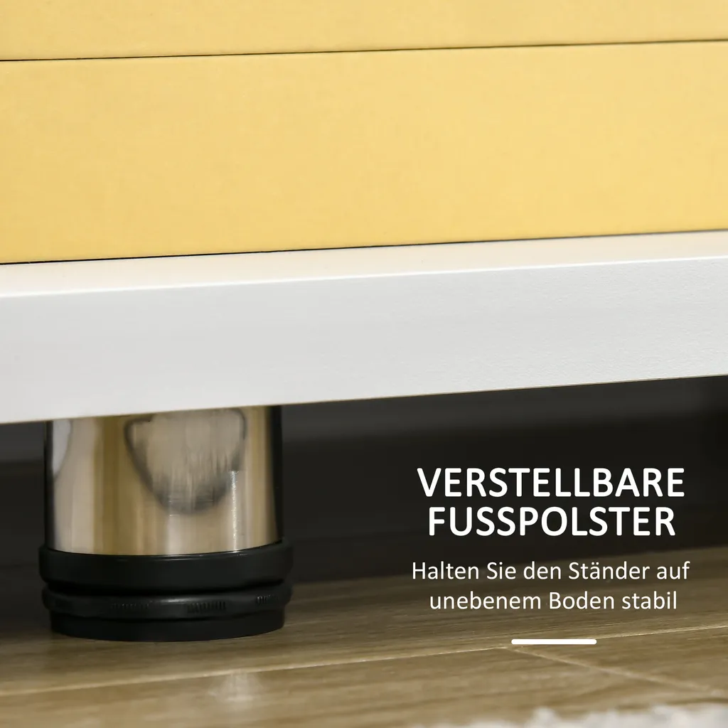 HOMCOM TV-Lowboard Fernsehschrank TV Schrank Mit Modernem Design Fernsehtisch Sideboard Mit Schublade Und Offene Regal Bis Zu 45 Zoll Weiß 135 X 35 X 41,7 Cm 5 HOMCOM TV-Lowboard Fernsehschrank TV Schrank Mit Modernem Design Fernsehtisch Sideboard Mit Schublade Und Offene Regal Bis Zu 45 Zoll Weiß 135 X 35 X 41,7 Cm – Bild 5