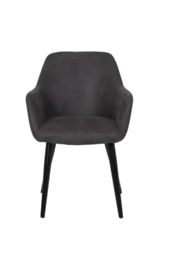 2er Set Armlehnenstuhl Roberta I Vintage Anthrazit, Metallgestell Schwarz, Gepolsterte Armlehne -Vidaxlko Verkaufe 8862d01b95411c2b1902f8ad4b97f19d