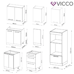 Vicco Küchenzeile Fame-Line Weiß Anthrazit Hochglanz 295 Cm Holzwerkstoff -Vidaxlko Verkaufe 89c4f1c52f4eef6e763f64e26d10d72d