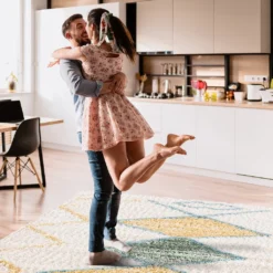 Teppich Wohnzimmer Shaggy – Geometrische Muster - Boho Style - Pastellfarben - Flauschig, Größen:140 X 200 Cm -Vidaxlko Verkaufe 8ab57a5158aa5e4dca929dc3251389d4