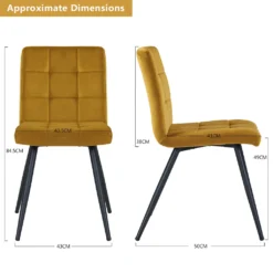 2er Set Esszimmerstuhl Polsterstuhl Stoff Samt Oder Stoff Lederoptik, Farbe:Gelb, Material:Samt -Vidaxlko Verkaufe 8bd2929cf7c03ab9c383e9e4669b3d16