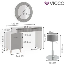 Vicco Schminktisch Arles Weiß Hellgrau 120 X 77,2 X 40 Cm Holzwerkstoff -Vidaxlko Verkaufe 8d835772f09422f4b1fee9b5e5e5f351