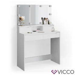 Vicco Schminktisch + LED Ruben Weiß 100 X 150 X 42 Cm Holzwerkstoff -Vidaxlko Verkaufe 8e034f3d1e1ffd67fd96cdedb216b0a7