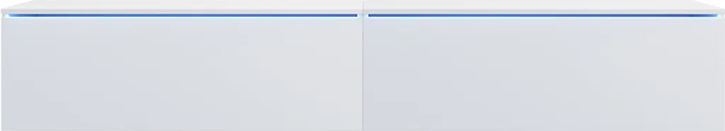 Selsey TV-Lowboard SKYLARA - TV-Möbel In Weiß Matt / Weiß Hochglanz Mit LED - 200 Cm Breit - Stehend / Hängend 3 Selsey TV-Lowboard SKYLARA - TV-Möbel In Weiß Matt / Weiß Hochglanz Mit LED - 200 Cm Breit - Stehend / Hängend – Bild 3