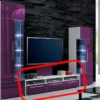 TV-Schrank LUGANO, TV-Lowboard, TV-Bank, TV-Tisch Mit Stauraum, Weiß/lila Glanz - 150/35/45cm