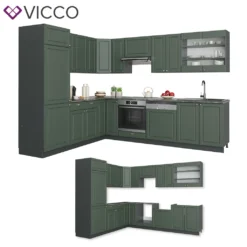 Vicco Eckküchenzeile Fame-Line Anthrazit Grün-Gold Landhaus 227 X 287 Cm Holzwerkstoff 13 Vicco Eckküchenzeile Fame-Line Anthrazit Grün-Gold Landhaus 227 X 287 Cm Holzwerkstoff -Vidaxlko Verkaufe 8f433ad4293de714c0184b8fddccfc30