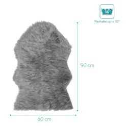 Navaris Schaffell Kunstfell Fell Imitat - 60x90cm Teppich Weich Kuscheldecke - Faux Lammfell Vegan - Sofa Vorleger Matte Dekofell Pflegeleicht In Grau -Vidaxlko Verkaufe 8fa4ce21ab6ec6e8b1587fa024e9c46f