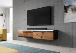 Aktion SALE!!! Furnix TV-Kommode Bargo B140 X H34 X T32 Cm, TV-Schrank OHNE LED-Beleuchtung Old Wood